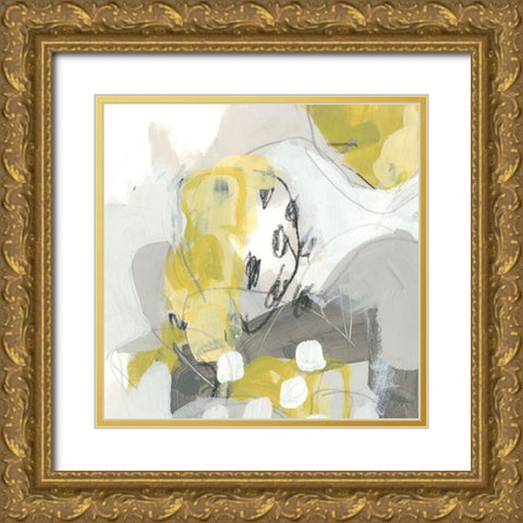 Citron Mist IV Gold Ornate Wood Framed Art Print with Double Matting by Vess, June Erica