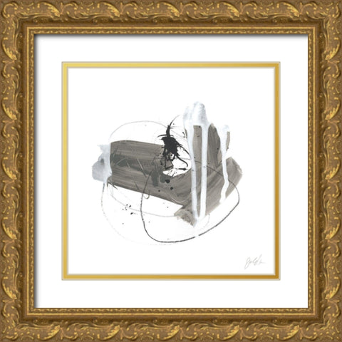Gray Scale IV Gold Ornate Wood Framed Art Print with Double Matting by Vess, June Erica