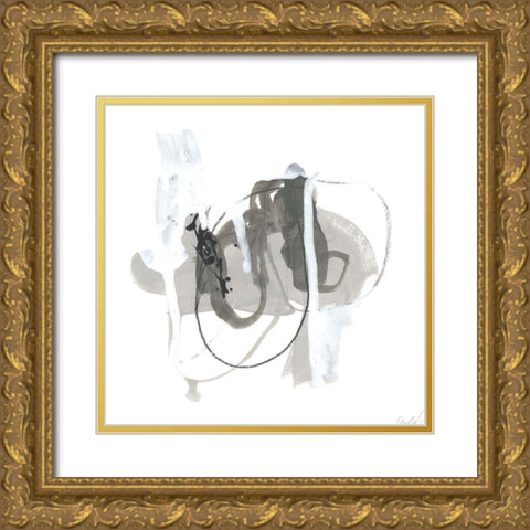 Gray Scale V Gold Ornate Wood Framed Art Print with Double Matting by Vess, June Erica