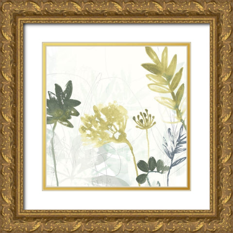 Tropical Stems I Gold Ornate Wood Framed Art Print with Double Matting by Vess, June Erica
