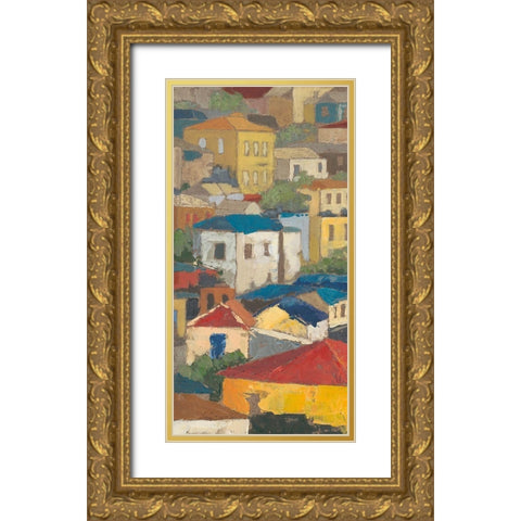 Primary Rooftops I Gold Ornate Wood Framed Art Print with Double Matting by Meagher, Megan