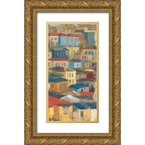 Primary Rooftops II Gold Ornate Wood Framed Art Print with Double Matting by Meagher, Megan