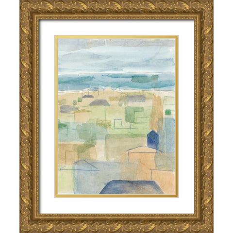 Mediterranean Coast II Gold Ornate Wood Framed Art Print with Double Matting by Meagher, Megan