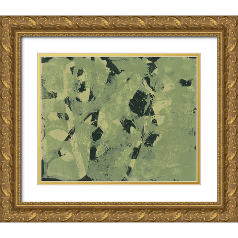 Verdant Branch I Gold Ornate Wood Framed Art Print with Double Matting by Moore, Regina