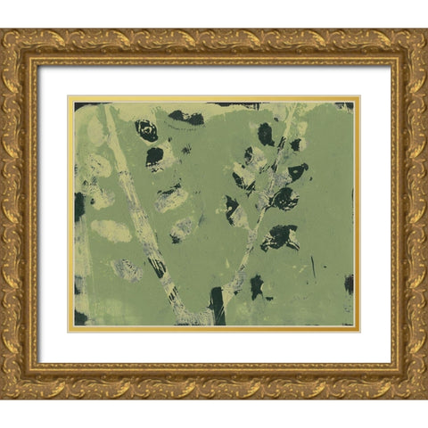 Verdant Branch II Gold Ornate Wood Framed Art Print with Double Matting by Moore, Regina
