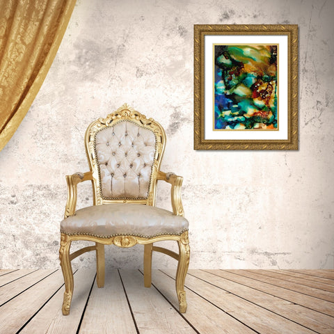 Chromatic Haze II Gold Ornate Wood Framed Art Print with Double Matting by Moore, Regina