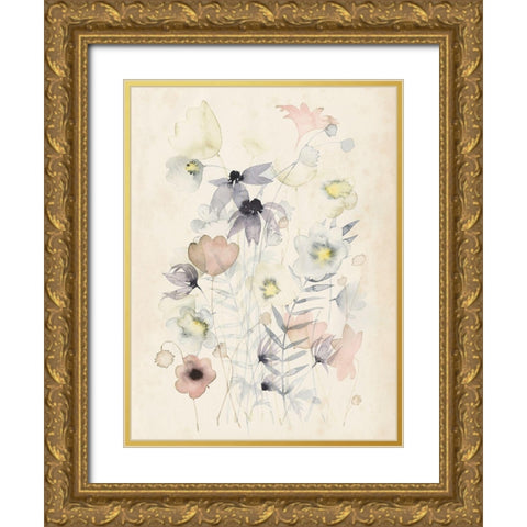 Garden Whisper II Gold Ornate Wood Framed Art Print with Double Matting by Popp, Grace