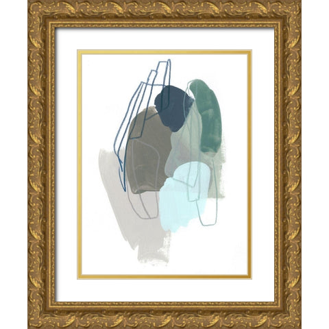 Coda II Gold Ornate Wood Framed Art Print with Double Matting by Vess, June Erica