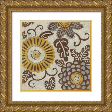 Golden Array I Gold Ornate Wood Framed Art Print with Double Matting by Zarris, Chariklia