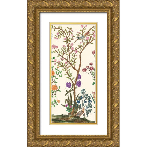 Traditional Chinoiserie II Gold Ornate Wood Framed Art Print with Double Matting by Wang, Melissa