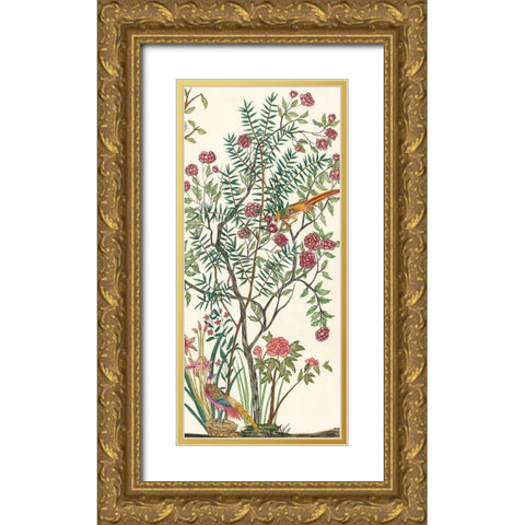 Traditional Chinoiserie III Gold Ornate Wood Framed Art Print with Double Matting by Wang, Melissa