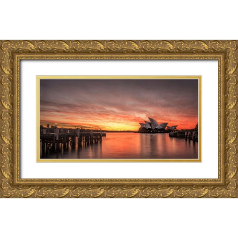Color Reflections Gold Ornate Wood Framed Art Print with Double Matting by Head, Danny