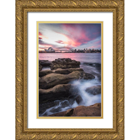 From the Rocks Gold Ornate Wood Framed Art Print with Double Matting by Head, Danny