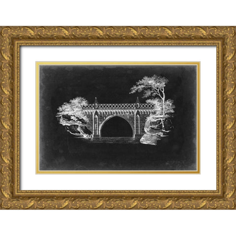 Bridge Schematic I Gold Ornate Wood Framed Art Print with Double Matting by Vision Studio