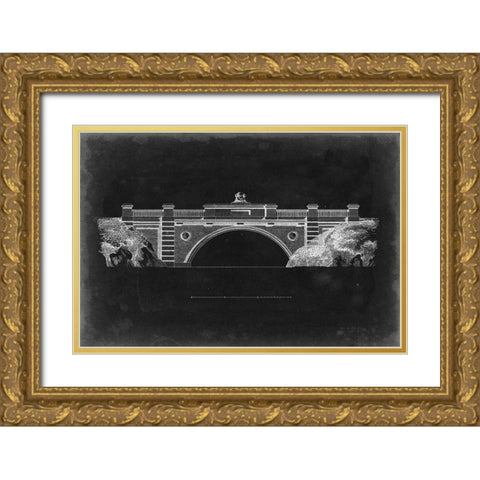 Bridge Schematic II Gold Ornate Wood Framed Art Print with Double Matting by Vision Studio