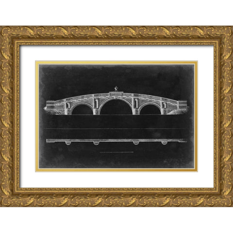 Bridge Schematic IV Gold Ornate Wood Framed Art Print with Double Matting by Vision Studio