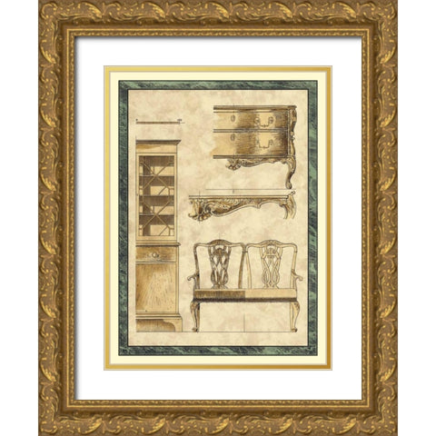 Chippendale Furniture I Gold Ornate Wood Framed Art Print with Double Matting by Vision Studio