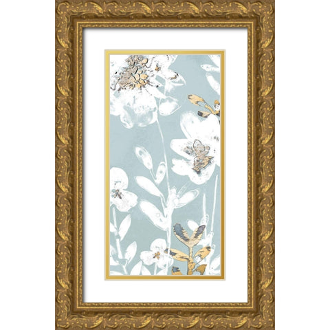 Blossom Patina III Gold Ornate Wood Framed Art Print with Double Matting by Vess, June Erica