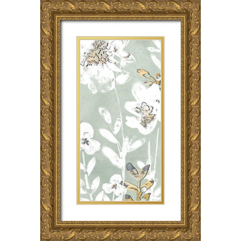 Blossom Patina V Gold Ornate Wood Framed Art Print with Double Matting by Vess, June Erica