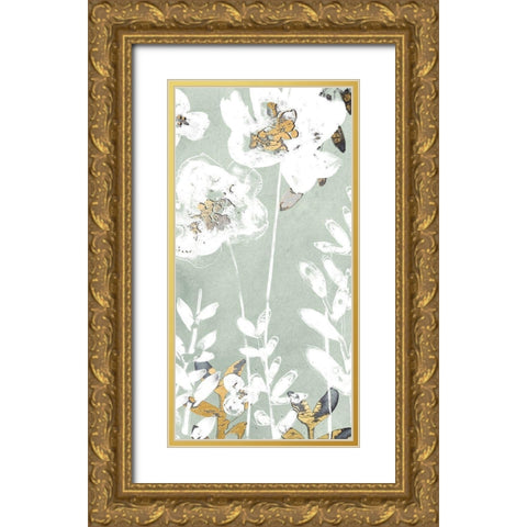 Blossom Patina VI Gold Ornate Wood Framed Art Print with Double Matting by Vess, June Erica