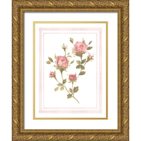 Rose Pattern I Gold Ornate Wood Framed Art Print with Double Matting by Scarvey, Emma