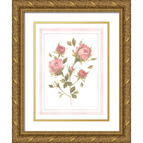 Rose Pattern II Gold Ornate Wood Framed Art Print with Double Matting by Scarvey, Emma