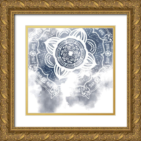 Midnight Blue Breath I Gold Ornate Wood Framed Art Print with Double Matting by Wang, Melissa