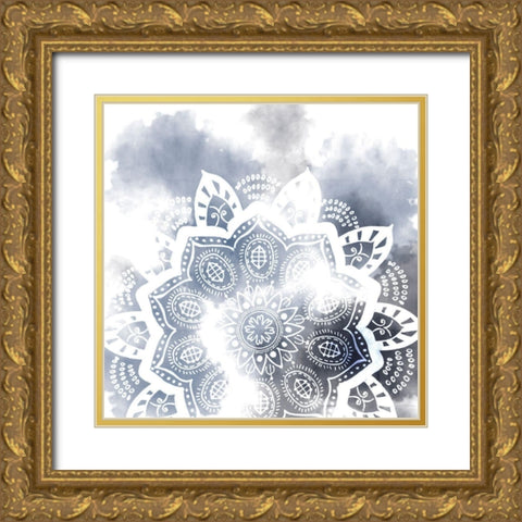 Midnight Blue Breath II Gold Ornate Wood Framed Art Print with Double Matting by Wang, Melissa