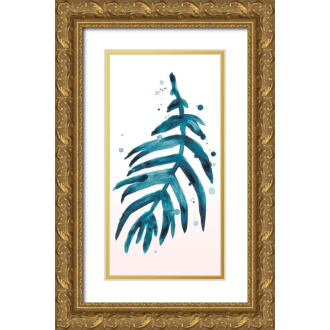 Stems in Indigo IV Gold Ornate Wood Framed Art Print with Double Matting by Vess, June Erica