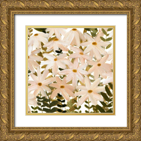 Daisy Field I Gold Ornate Wood Framed Art Print with Double Matting by Scarvey, Emma