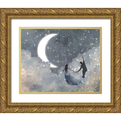 Celestial Love I Gold Ornate Wood Framed Art Print with Double Matting by Borges, Victoria