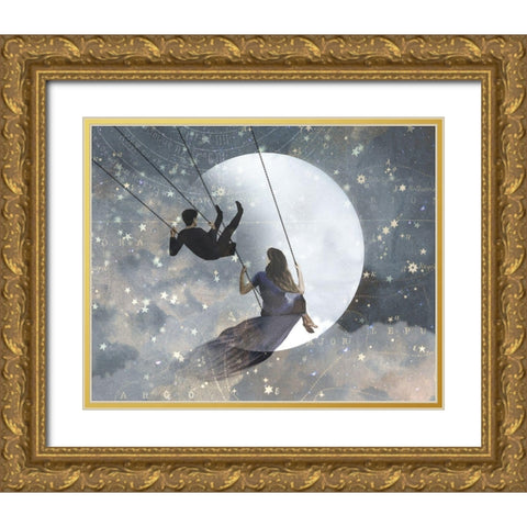 Celestial Love II Gold Ornate Wood Framed Art Print with Double Matting by Borges, Victoria