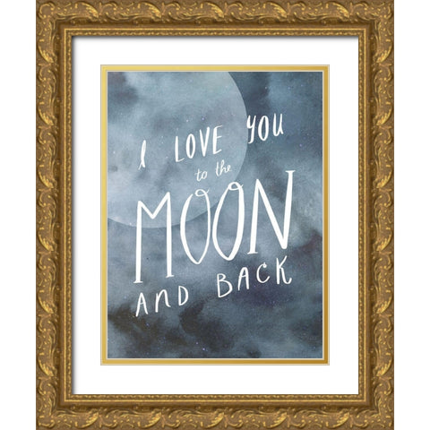 Celestial Love III Gold Ornate Wood Framed Art Print with Double Matting by Borges, Victoria