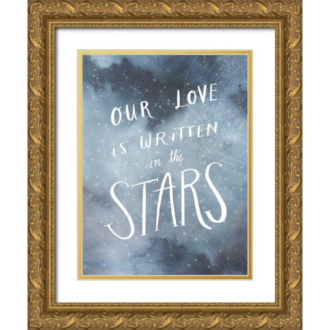 Celestial Love IV Gold Ornate Wood Framed Art Print with Double Matting by Borges, Victoria
