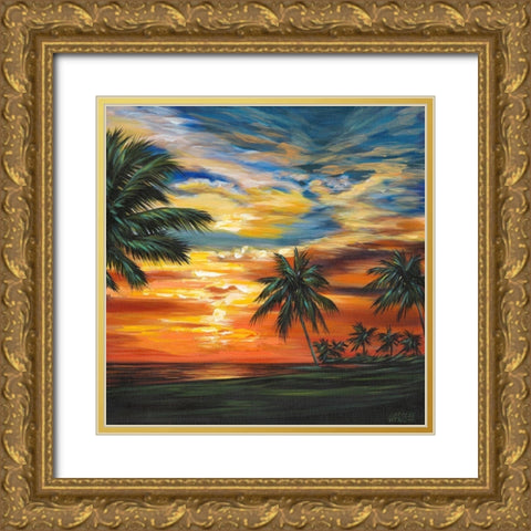 Stunning Tropical Sunset II Gold Ornate Wood Framed Art Print with Double Matting by Vitaletti, Carolee