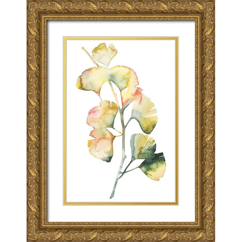 Maidenhair Branch I Gold Ornate Wood Framed Art Print with Double Matting by Popp, Grace