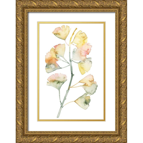 Maidenhair Branch II Gold Ornate Wood Framed Art Print with Double Matting by Popp, Grace
