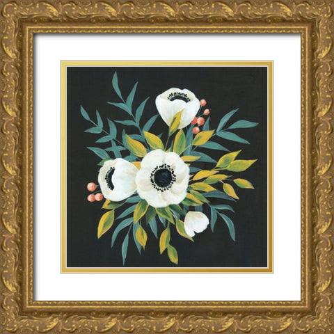 Anemone Posy II Gold Ornate Wood Framed Art Print with Double Matting by Popp, Grace