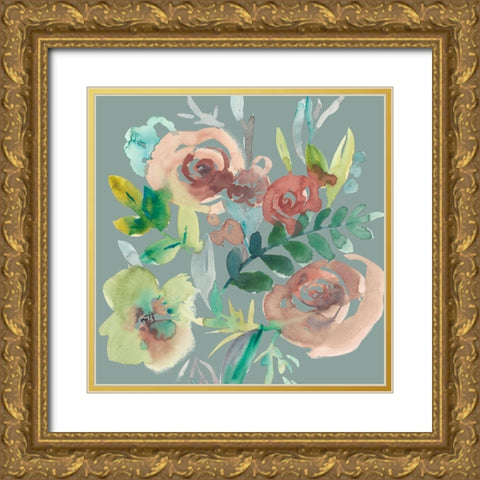 Rosealeah V Gold Ornate Wood Framed Art Print with Double Matting by Zarris, Chariklia