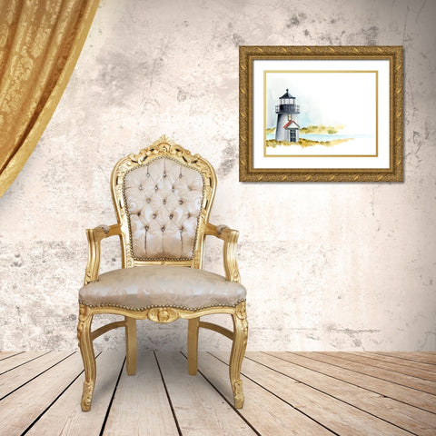 Ocean Beacon I Gold Ornate Wood Framed Art Print with Double Matting by Moore, Regina