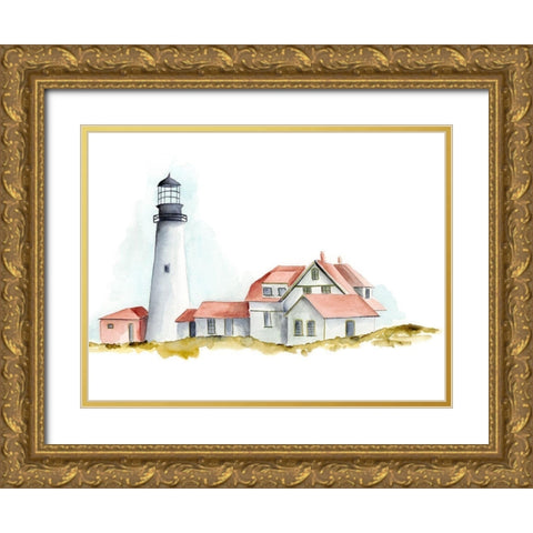 Ocean Beacon II Gold Ornate Wood Framed Art Print with Double Matting by Moore, Regina