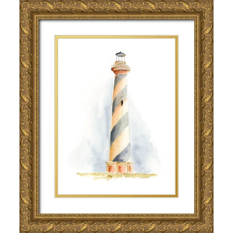 Ocean Beacon III Gold Ornate Wood Framed Art Print with Double Matting by Moore, Regina