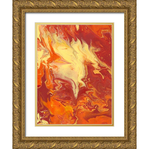 Nomadic Blaze I Gold Ornate Wood Framed Art Print with Double Matting by Moore, Regina