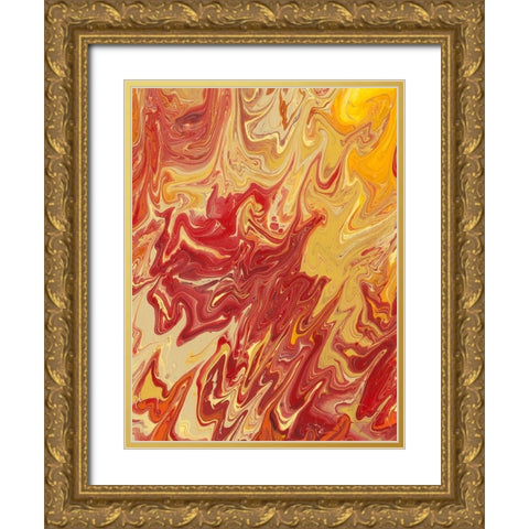 Nomadic Blaze II Gold Ornate Wood Framed Art Print with Double Matting by Moore, Regina