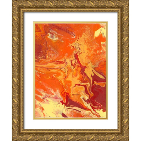 Nomadic Blaze III Gold Ornate Wood Framed Art Print with Double Matting by Moore, Regina