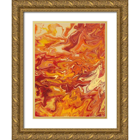 Nomadic Blaze IV Gold Ornate Wood Framed Art Print with Double Matting by Moore, Regina