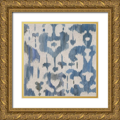 Water Ikat I Gold Ornate Wood Framed Art Print with Double Matting by Zarris, Chariklia