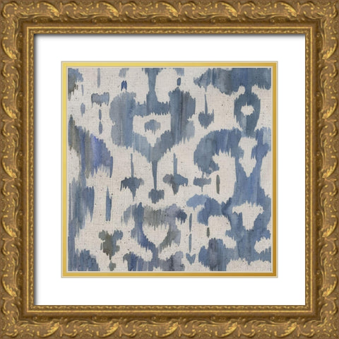 Water Ikat I Gold Ornate Wood Framed Art Print with Double Matting by Zarris, Chariklia