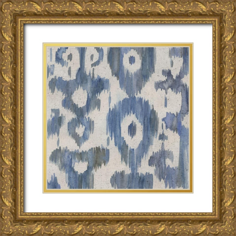 Water Ikat II Gold Ornate Wood Framed Art Print with Double Matting by Zarris, Chariklia