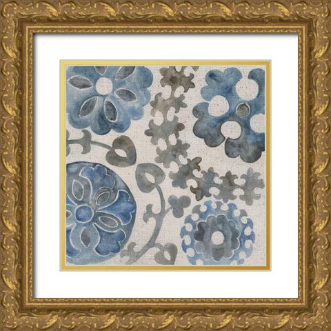 Water Suzani II Gold Ornate Wood Framed Art Print with Double Matting by Zarris, Chariklia